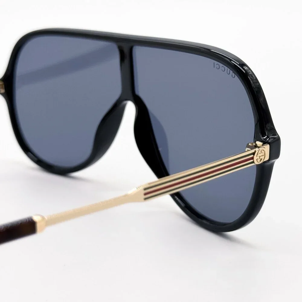NEW GUCCI GG0199S 001 SUNGLASSES MEN BLACK/GRAY EYEWEAR